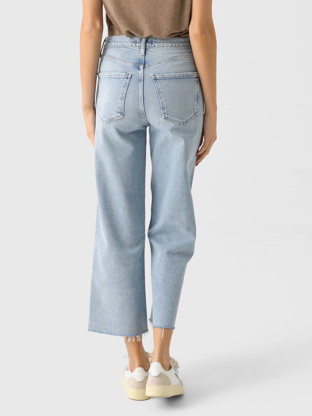 AGOLDE Ren Wide Leg Jean 29 8 light wash high rise raw hem designer stretch raw - Picture 5 of 13